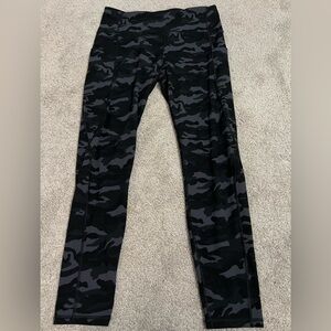 High Rise Black Camo Full Length Athletic Leggings